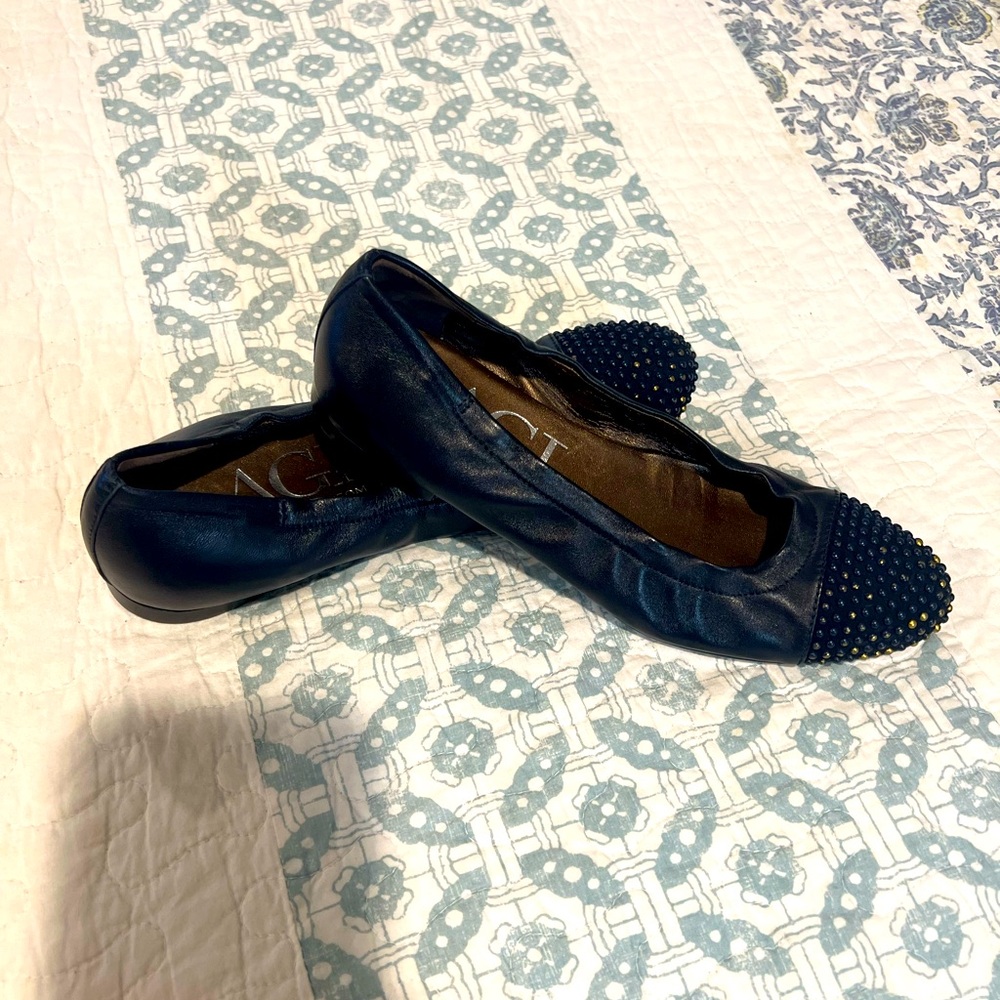 AGL Navy Studded Flats